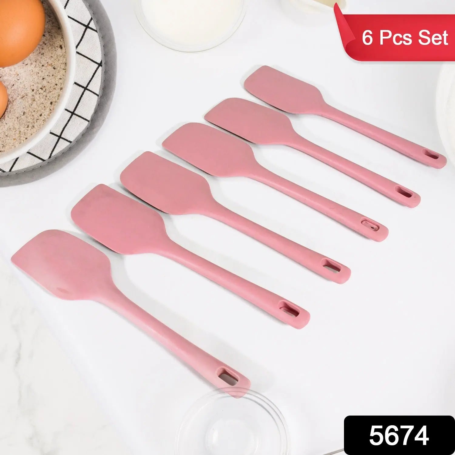 Multipurpose Silicone Spoon, Silicone Basting Spoon Non-Stick Kitchen Utensils Household Gadgets Heat-Resistant Non Stick Spoons Kitchen Cookware Items For Cooking and Baking (6 Pcs Set) - varietybazaar.co.in