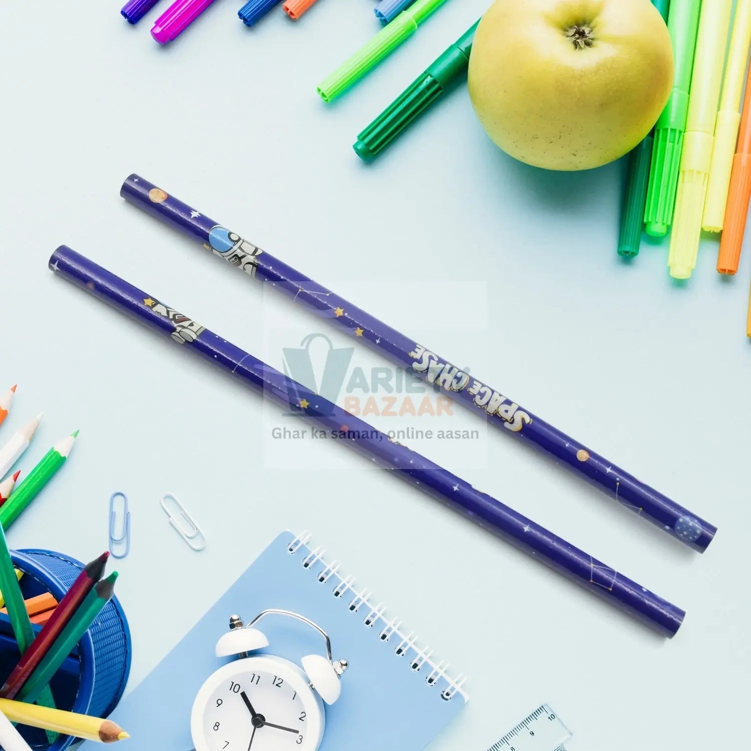 4643 Mix Design Cartoon Wooden Pencil Set, Stationary Set 5 in 1 Items Educational Item for School Going Kids, Stationary Set for Girls Boys/Stationary for School/Gift Pack for Girls Kids/Birthday Gift Kids (5 Pc Set ) Travel Sahayak