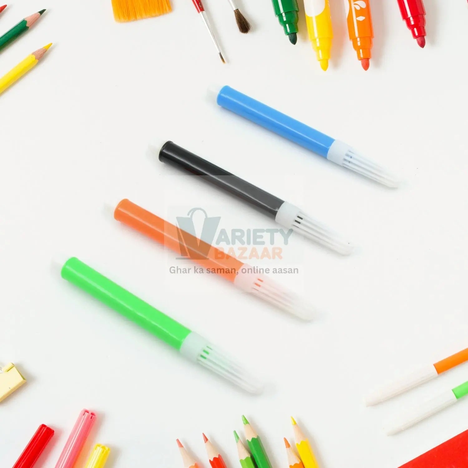 4823 Marker Pen Color, Drawing Art Set for Kids Crafts Kit Children Gift Painting Birthday Gift for Beginner and Serious Artists, Art Supplies Waterproof Writing for DIY Crafts (4 Pcs Set) Travel Sahayak