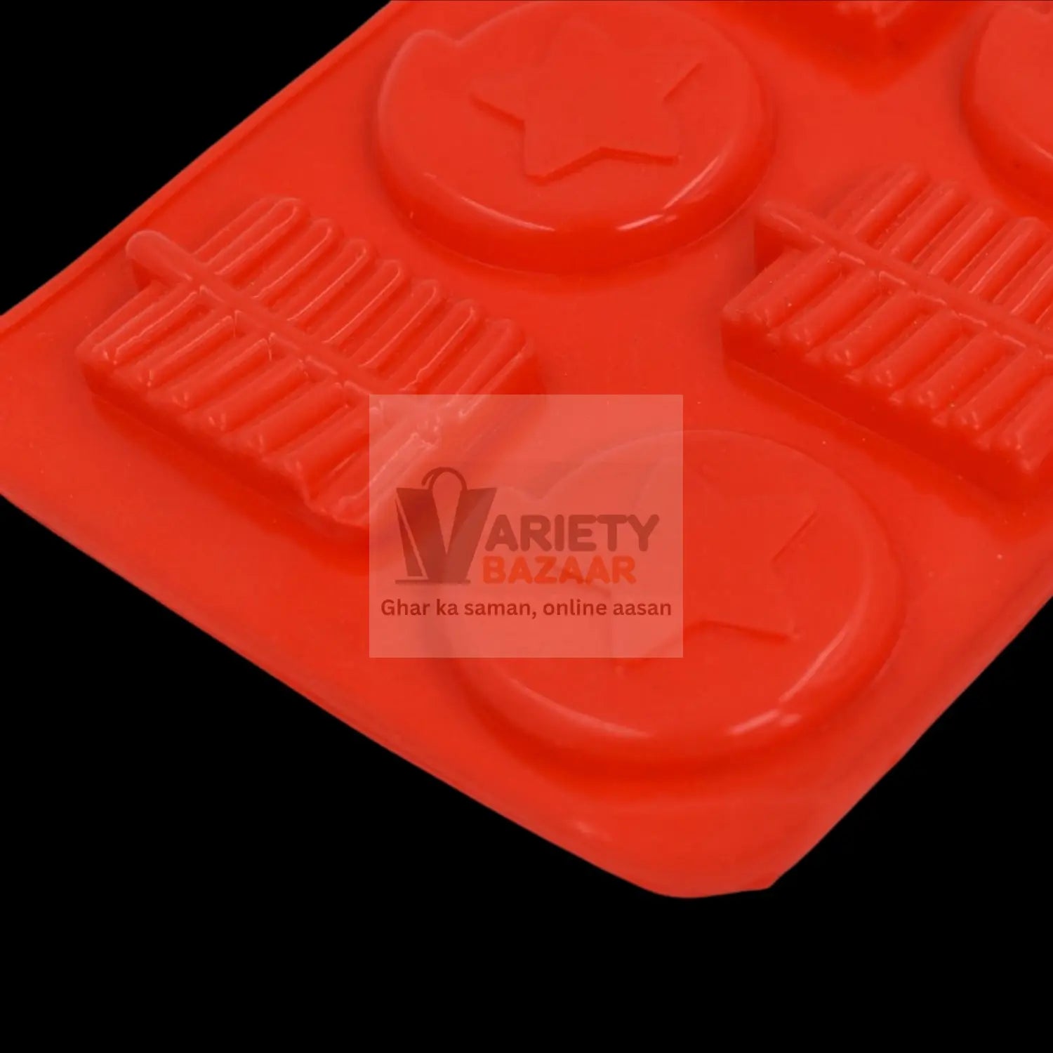 4882 6cavity Chocolate Mould Tray | Cake Baking Mold | Flexible Silicon Ice Cupcake Making Tools Travel Sahayak