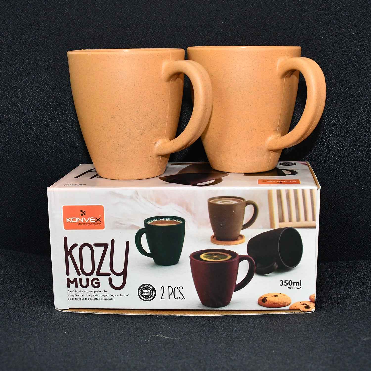 Konvex Premium Coffee And Tea Mugs (2 Pc  350ml)