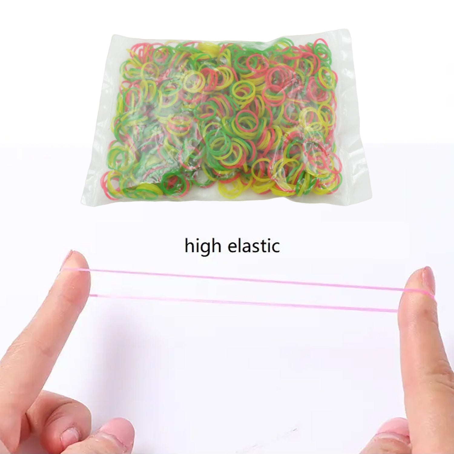 Multicolor Rubber Bands (Elastic & Reusable, Office & Home / 0.5 Inch 100GM), Hair accessories