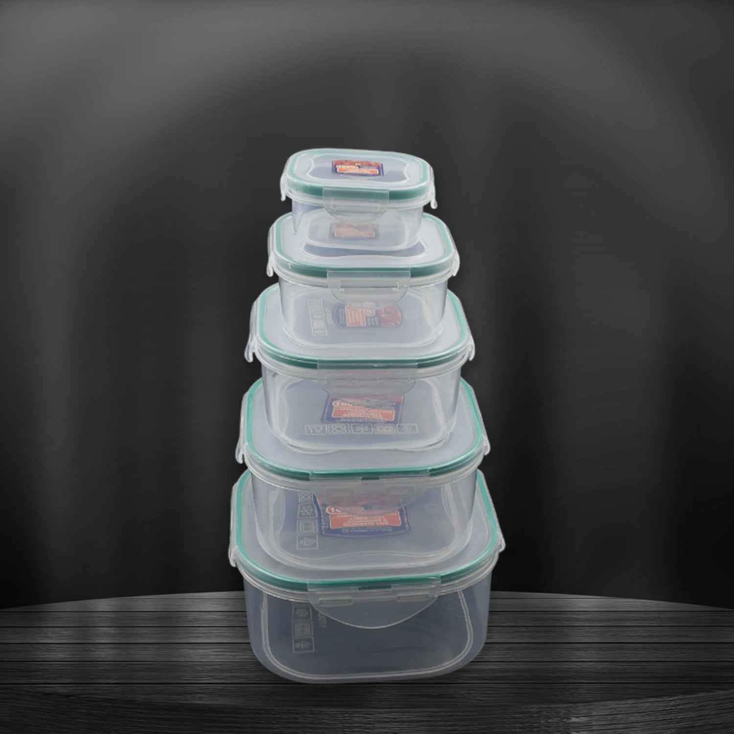 5498 Kitchen Containers Set Fridge Storage Boxes Plastic Containers For Kitchen Organizer Kitchen Accessories Items For Storage Organizer Snap-seal (Lunch Boxstorage Organizer) (5 Ps Set)