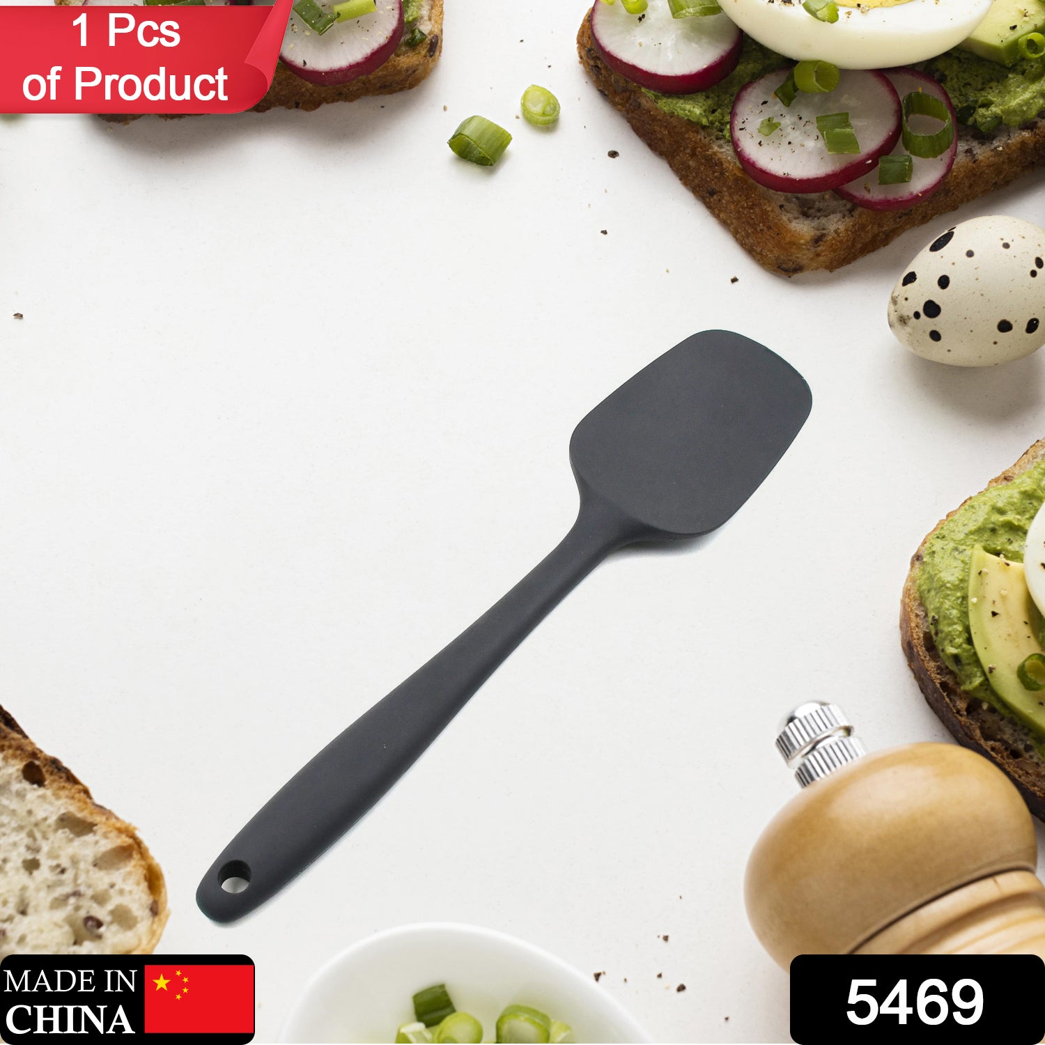 5469 Silicone Spoon Spatula - Non-Stick Rubber Spatula, Scooping and Scraping - Dishwasher Safe and High Heat Resistant (27 cm) Travel Sahayak