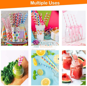 5519 Home Paper Straws Durable & Eco-Friendly Colorful - Drinking Straws & Party Decoration Supplies, Adorable Solid Color Food Grade Paper Straws for Birthday, Wedding, Baby Shower Celebration (25 Pcs Set) Travel Sahayak