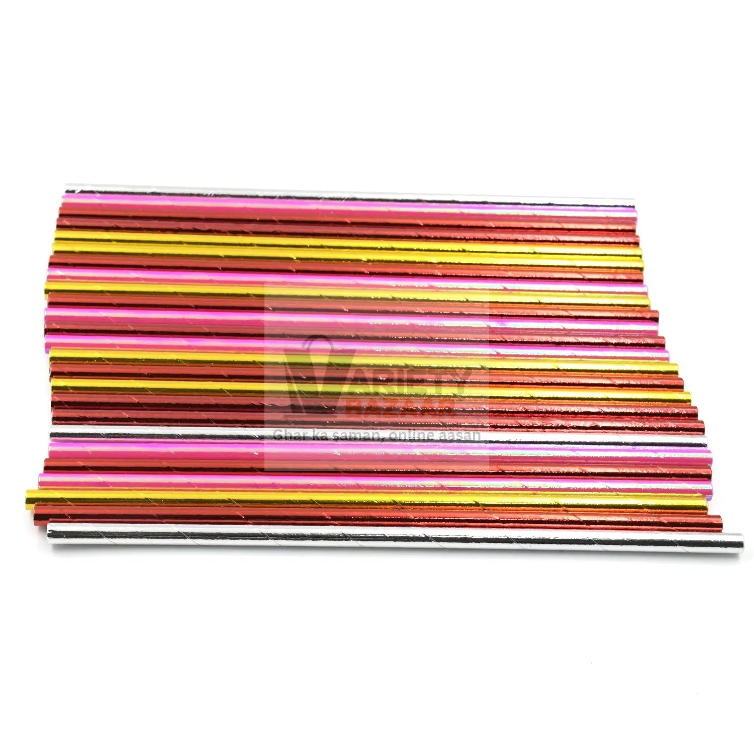 5519 Home Paper Straws Durable & Eco-Friendly Colorful - Drinking Straws & Party Decoration Supplies, Adorable Solid Color Food Grade Paper Straws for Birthday, Wedding, Baby Shower Celebration (25 Pcs Set) Travel Sahayak