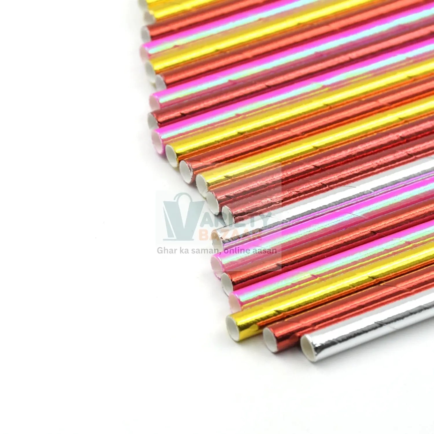5519 Home Paper Straws Durable & Eco-Friendly Colorful - Drinking Straws & Party Decoration Supplies, Adorable Solid Color Food Grade Paper Straws for Birthday, Wedding, Baby Shower Celebration (25 Pcs Set) Travel Sahayak