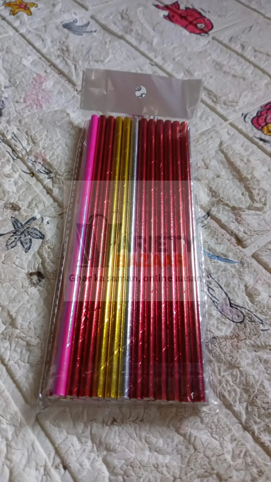 5519 Home Paper Straws Durable & Eco-Friendly Colorful - Drinking Straws & Party Decoration Supplies, Adorable Solid Color Food Grade Paper Straws for Birthday, Wedding, Baby Shower Celebration (25 Pcs Set) Travel Sahayak