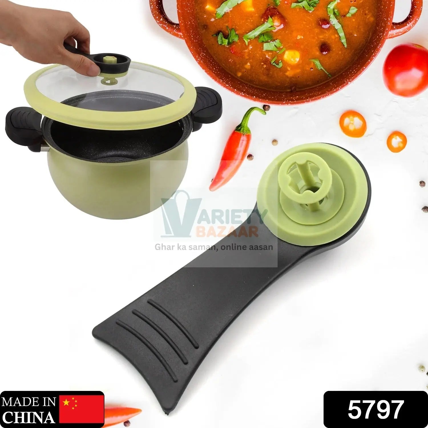 5797 Pressure Cooker Valve & Handle kitchen Tool Plastic Handle & Valve (1 Pc) Travel Sahayak