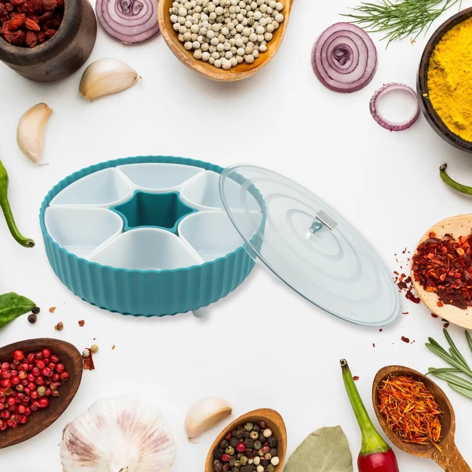 5811 360° Revolving Spice Box & Dry Fruit Box - Perfect for Kitchen Storage Travel Sahayak