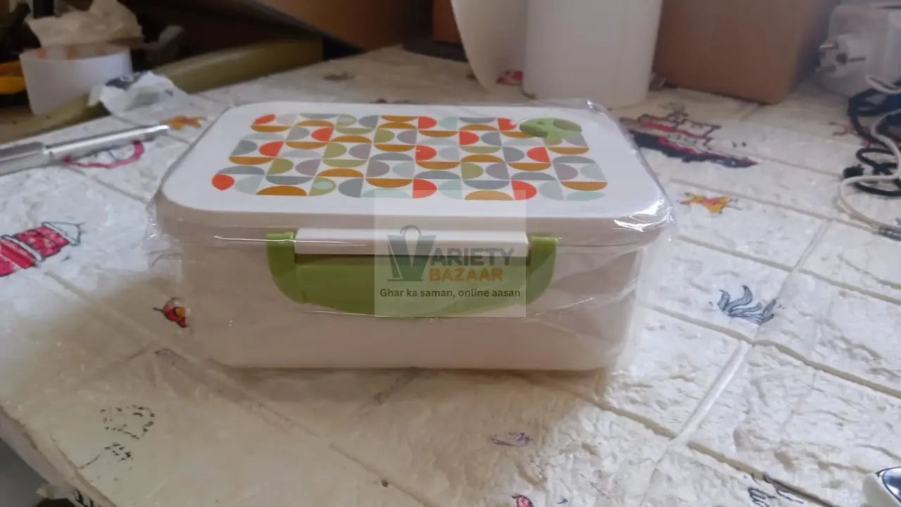 5855 Lunch Box 3 Compartment With Leak Proof Lunch Box & 1 spoon, For School & Office Use Travel Sahayak