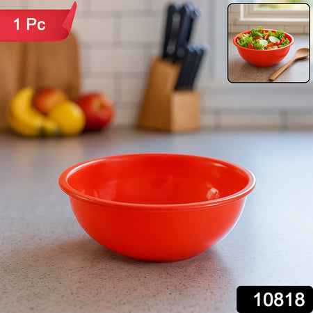 Plastic 6 Inch Red Round Deep Serving Bowl (1 Pc)