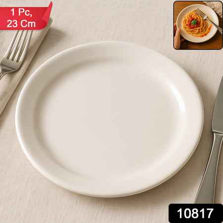 Plastic Round Dinner  Serving Plate  23 Cm (1 Pc)