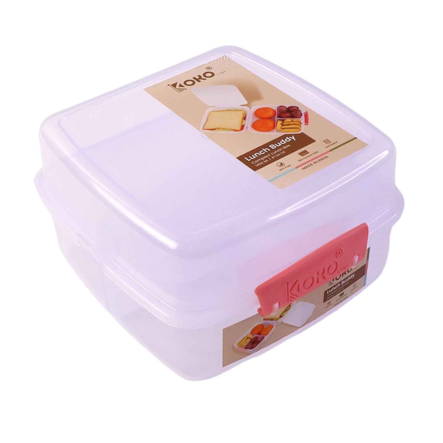 1 Large And 3 Small -compartment 1400 Ml Multipurpose Lunch Box (1400 Ml  1 Pc)