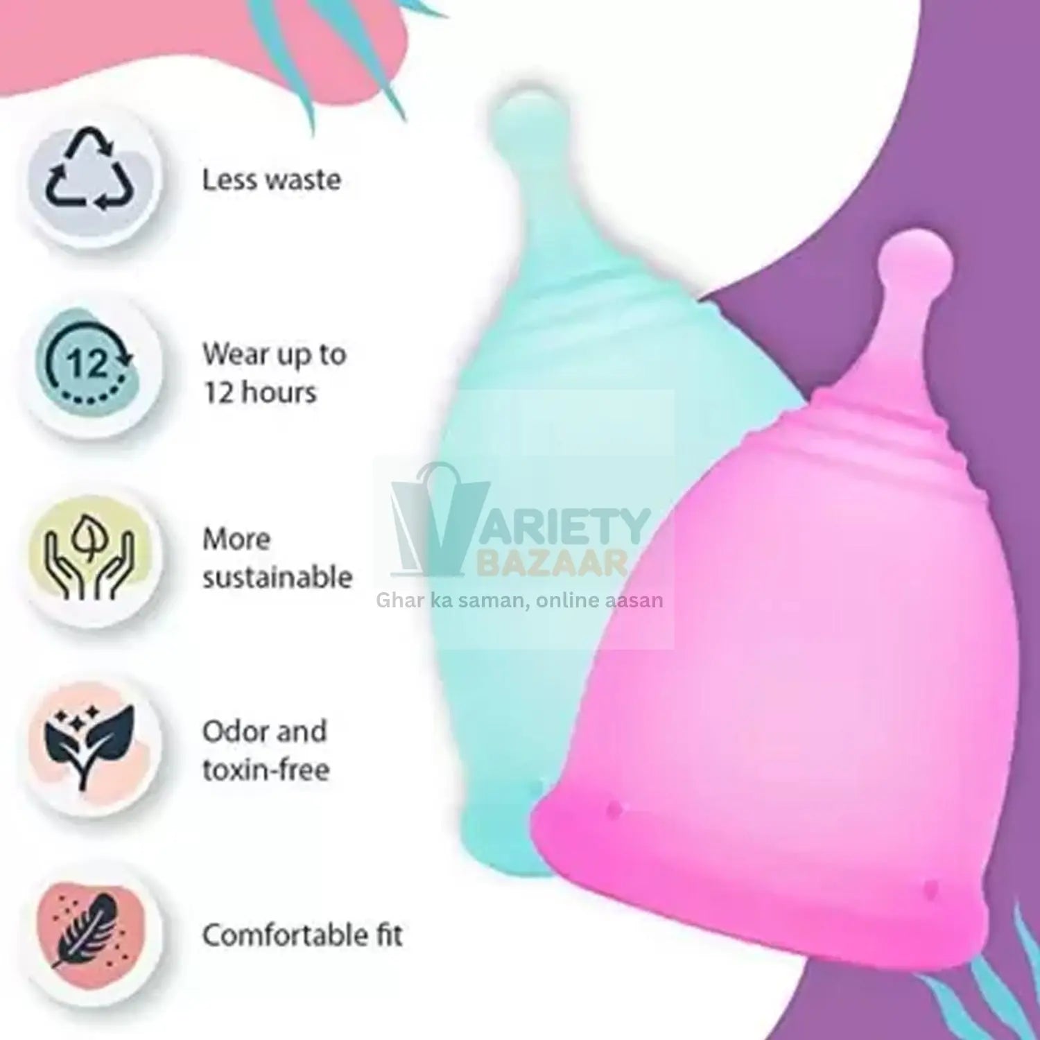 6112B REUSABLE MENSTRUAL CUP USED BY WOMEN AND GIRLS DURING THE TIME OF THEIR MENSTRUAL CYCLE Travel Sahayak