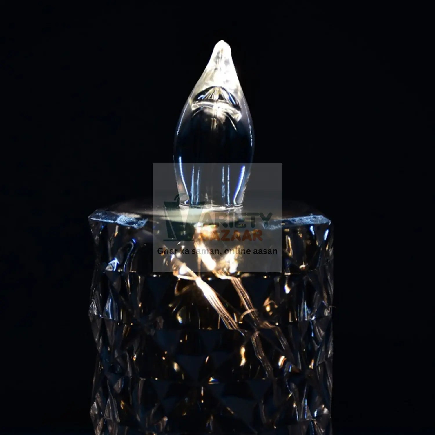6241A Rose Candles for Home Decoration, Crystal Candle Lights Travel Sahayak