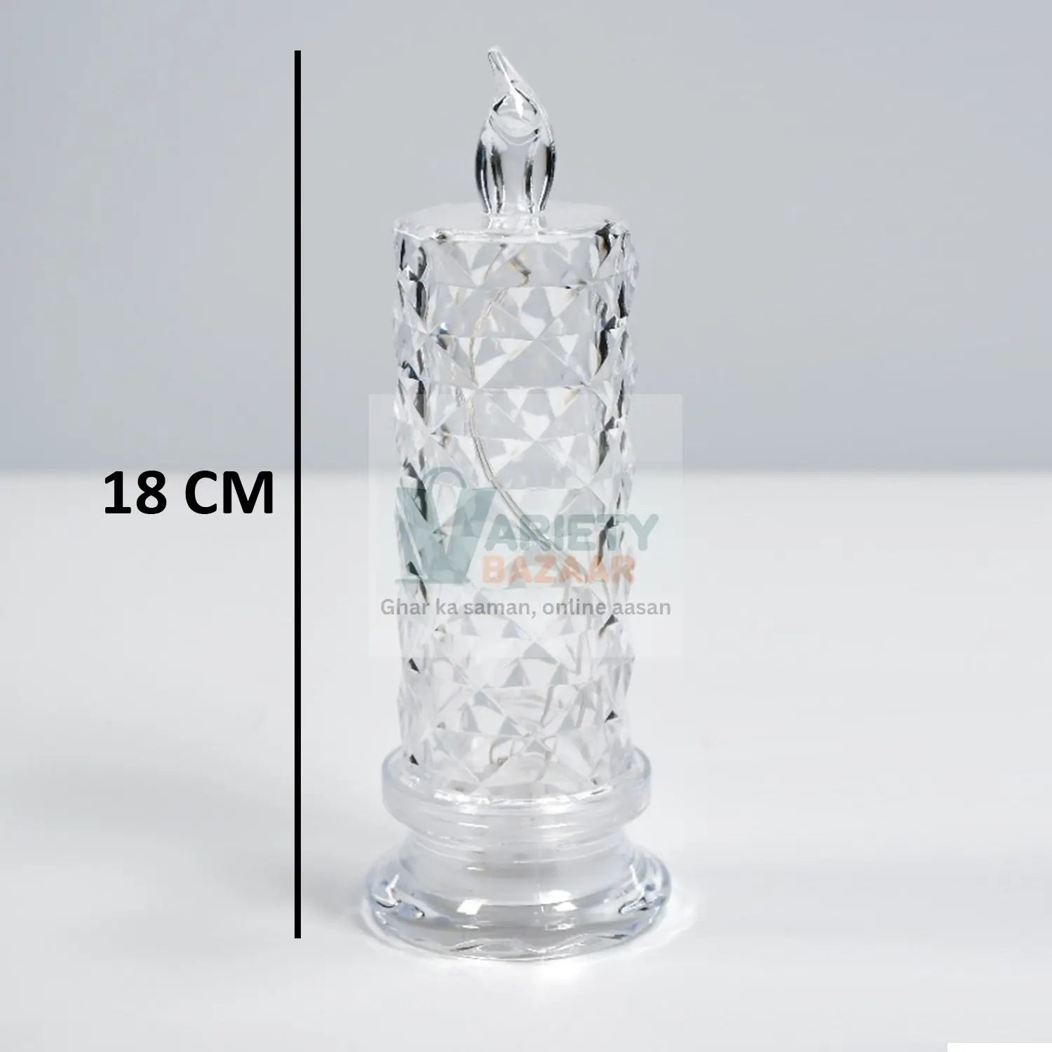 6241A Rose Candles for Home Decoration, Crystal Candle Lights Travel Sahayak
