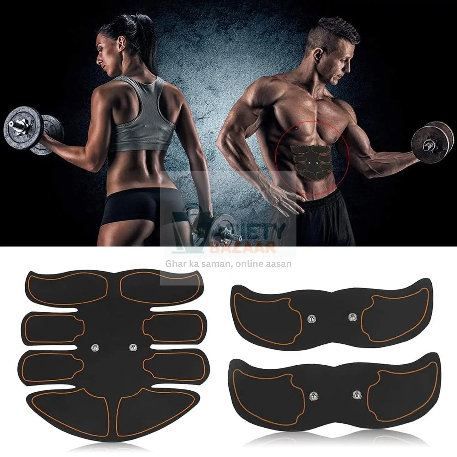 6383 Abdominal Fitness Massager, Muscle Stimulator, Portable Fitness Wireless Abs Trainer EMS Muscle Stimulator Training Device, Sporting Goods | Fitness, Running & Yoga | Fitness Equipment & Gear | Abdominal Exercisers for Men and Women Travel Sahayak