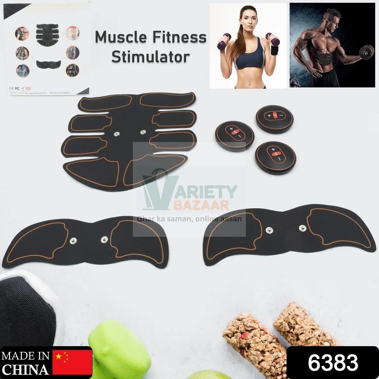 6383 Abdominal Fitness Massager, Muscle Stimulator, Portable Fitness Wireless Abs Trainer EMS Muscle Stimulator Training Device, Sporting Goods | Fitness, Running & Yoga | Fitness Equipment & Gear | Abdominal Exercisers for Men and Women Travel Sahayak