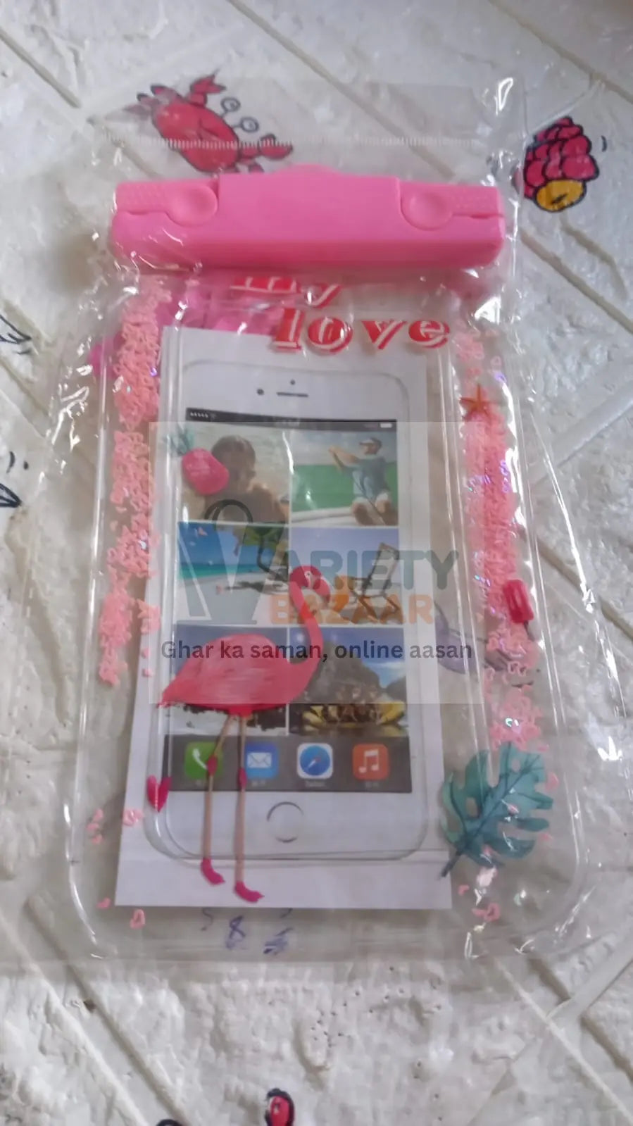 6388a Mix Color Dust Proof rain Pouch Waterproof Plastic Mobile Cover With Belt Waterproof Phone Pouch, Large Phone Waterproof Case Underwater Dry Bag for All Android and iPhone Models Travel Sahayak
