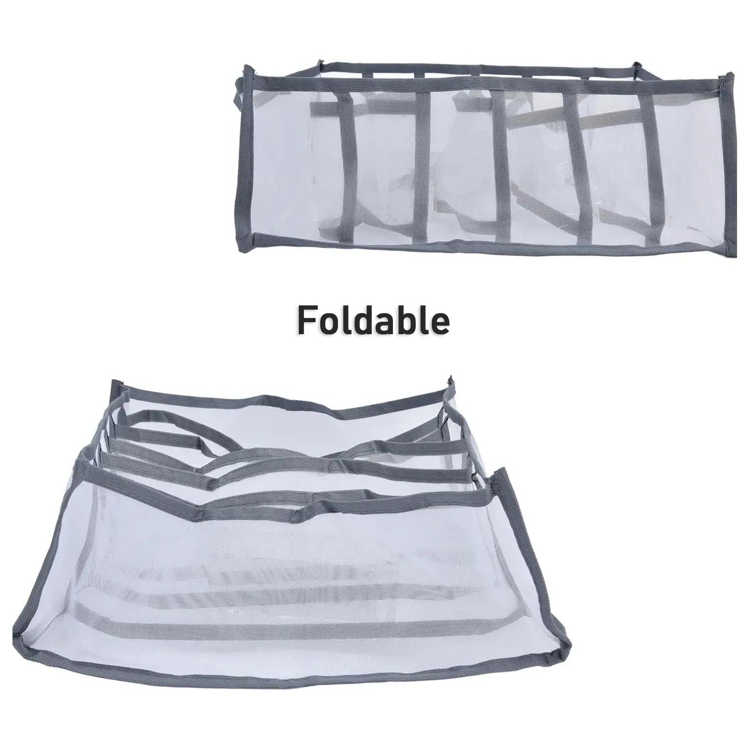 6414 MULTIPURPOSE STORAGE POCKET RACK, FOLDABLE, COLLAPSIBLE FABRIC WARDROBE ORGANISER FOR CLOTHE ORGANISER LAUNDRY BAG Travel Sahayak