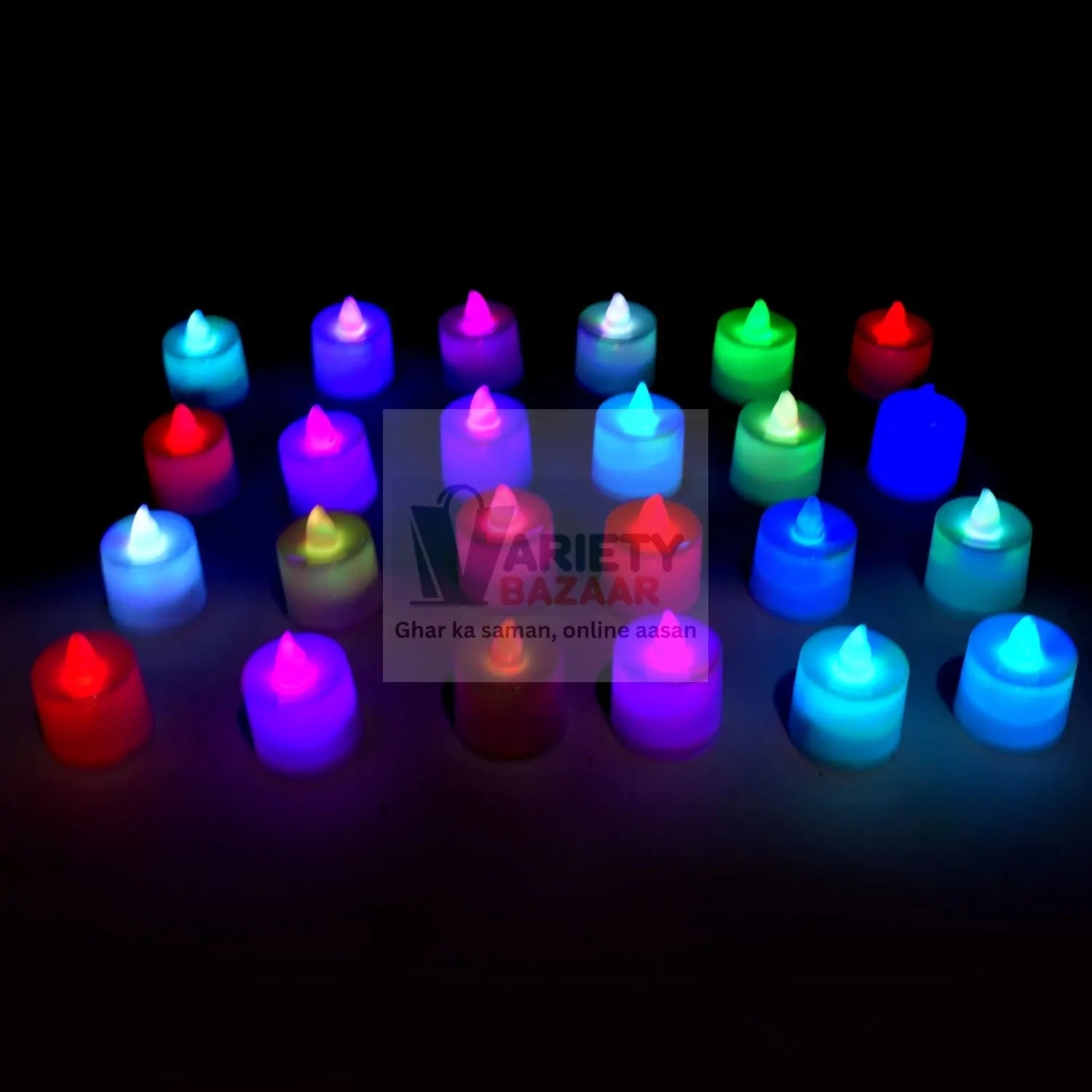 6463 24Pcs Festival Decorative - LED Tealight Candles | Battery Operated Candle Ideal for Party, Wedding, Birthday, Gifts (Multi Color) ( Diya , Divo , Diva , Deepak , Jyoti ,) Travel Sahayak