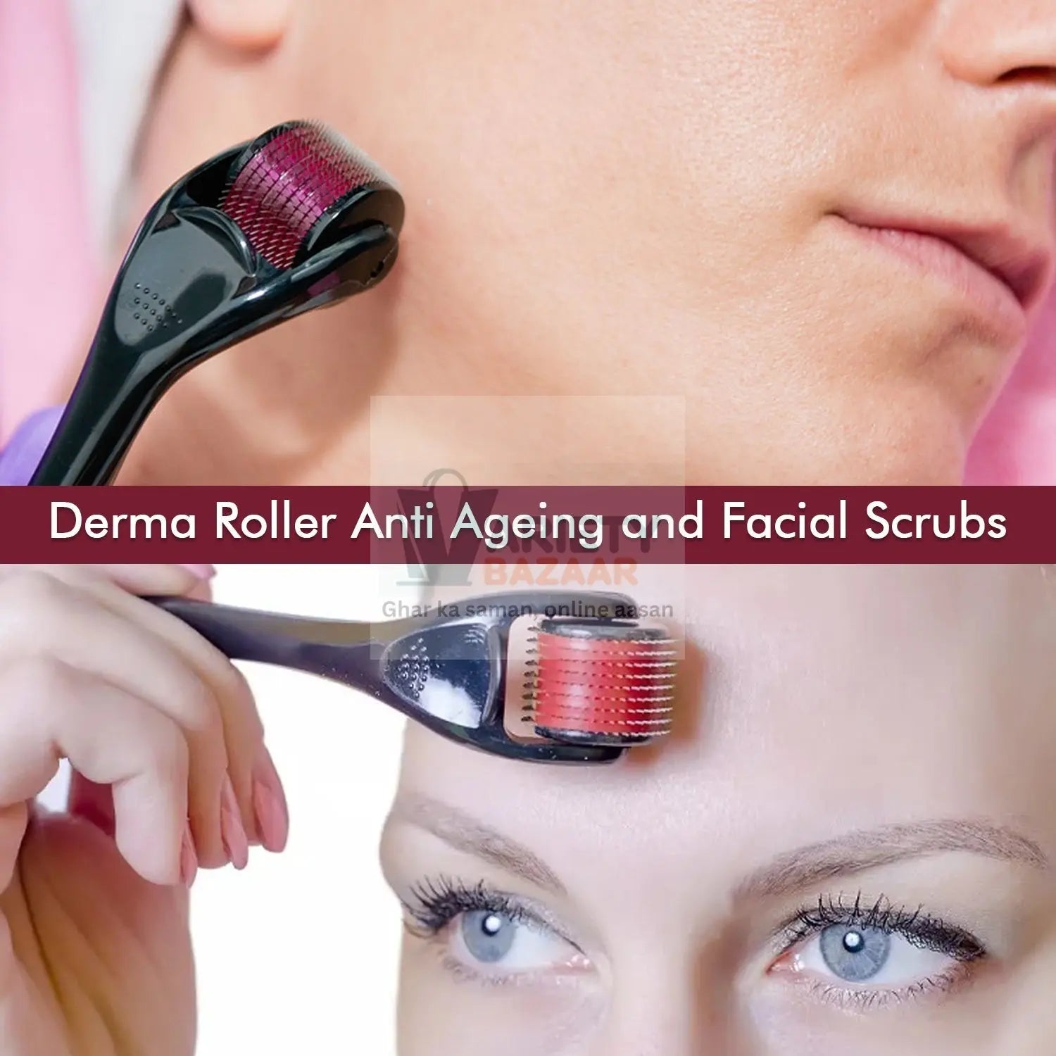 6601 Derma Roller Anti Ageing and Facial Scrubs & Polishes Scar Removal Hair Regrowth (0.75mm) Travel Sahayak