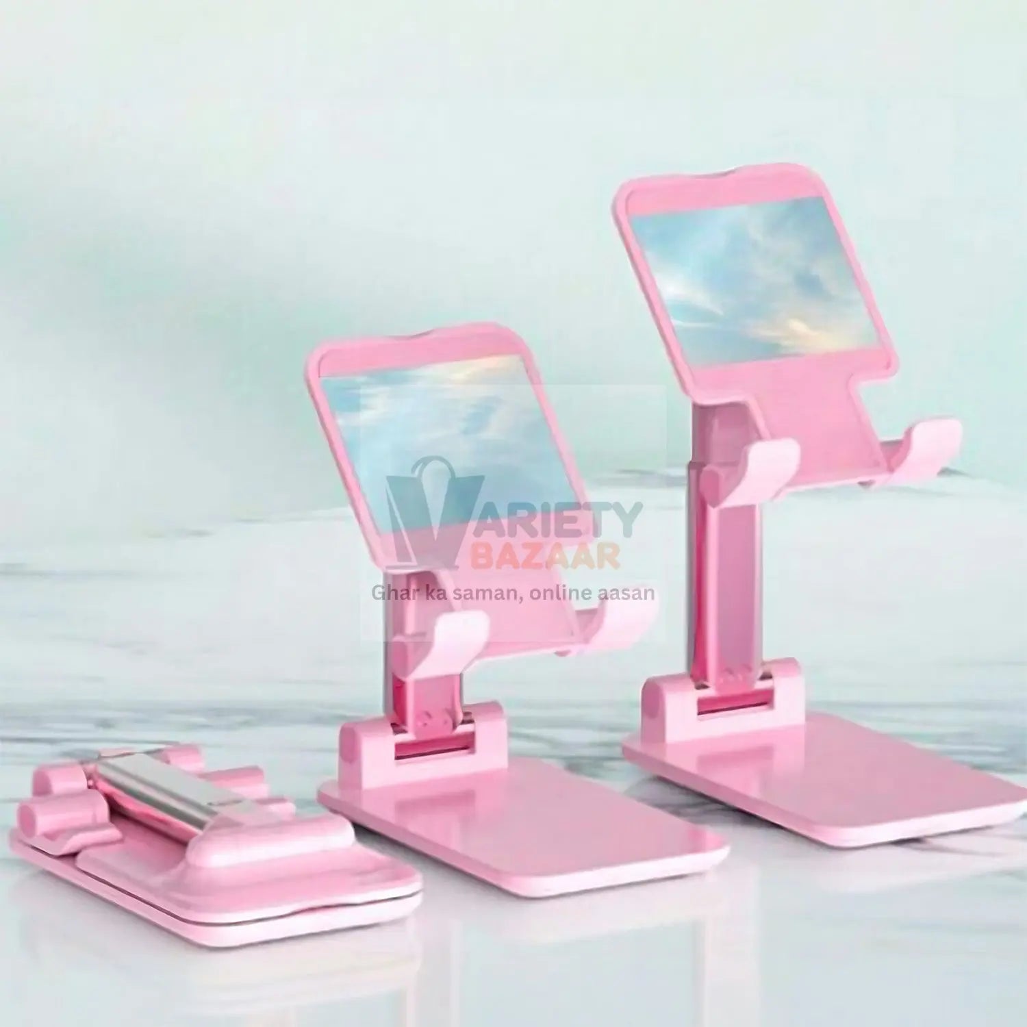 6636A DESKTOP CELL PHONE STAND PHONE HOLDER WITH MIRROR FULL 3-WAY ADJUSTABLE PHONE STAND FOR DESK HEIGHT + ANGLES PERFECT AS DESK ORGANIZERS AND ACCESSORIES Travel Sahayak