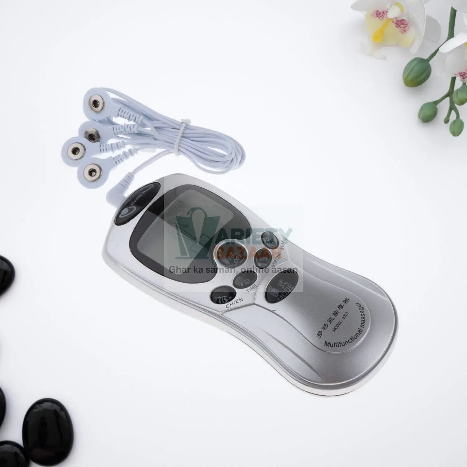 6728 Multifunctional Massager, Acupuncture Machine Electric Digital Therapy neck back electronic pulse full body massager Therapy Pulse Muscle Relax Massager & Meridian, 2 Electrode Pads,  health care equipment, Massager Set (Adapter Not Included) Travel Sahayak