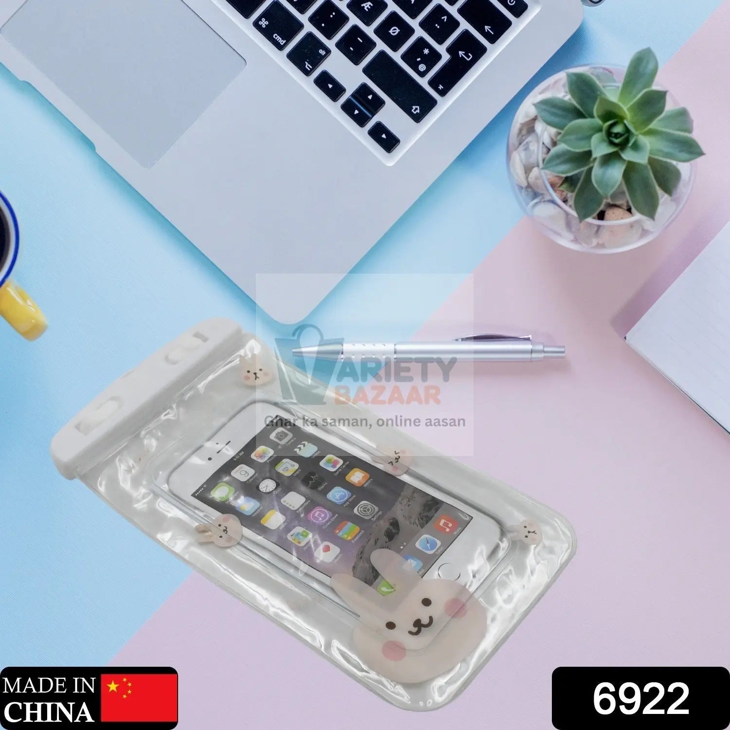 6922 Mobile Cover Pouch Transparent Waterproof Sealed Plastic Smartphone Protective Pouch Cover/Bag for All Mobile Phones Travel Sahayak