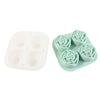 4-grid Rose-shape Ice Cube Tray Mold With Lid