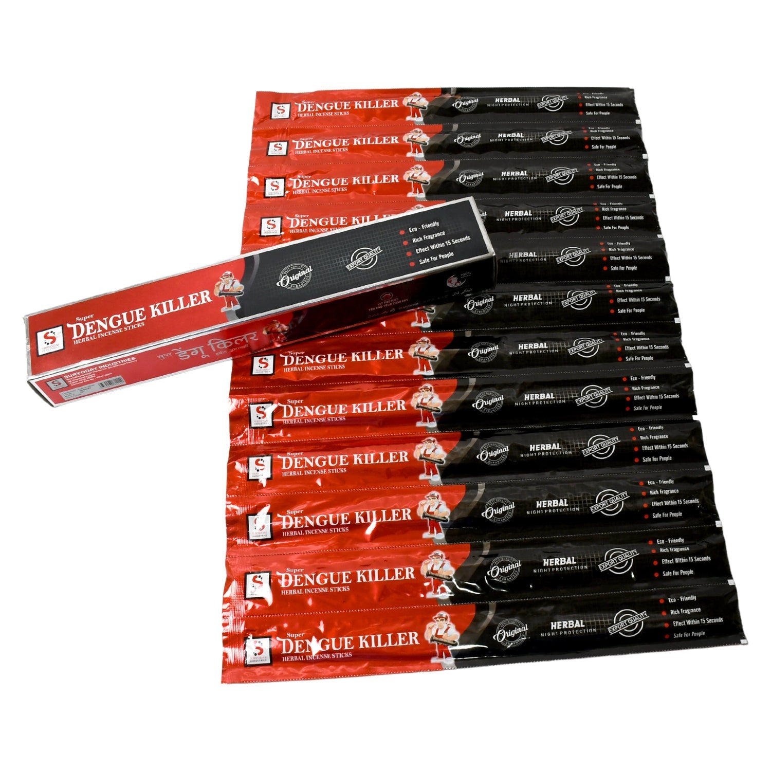 Mosquito Agarbatti Stick Herbal Mosquito Agarbatti 1 Box ( 12 Packet / 120 Sticks ) ( Incense Stick ) travel sahayak