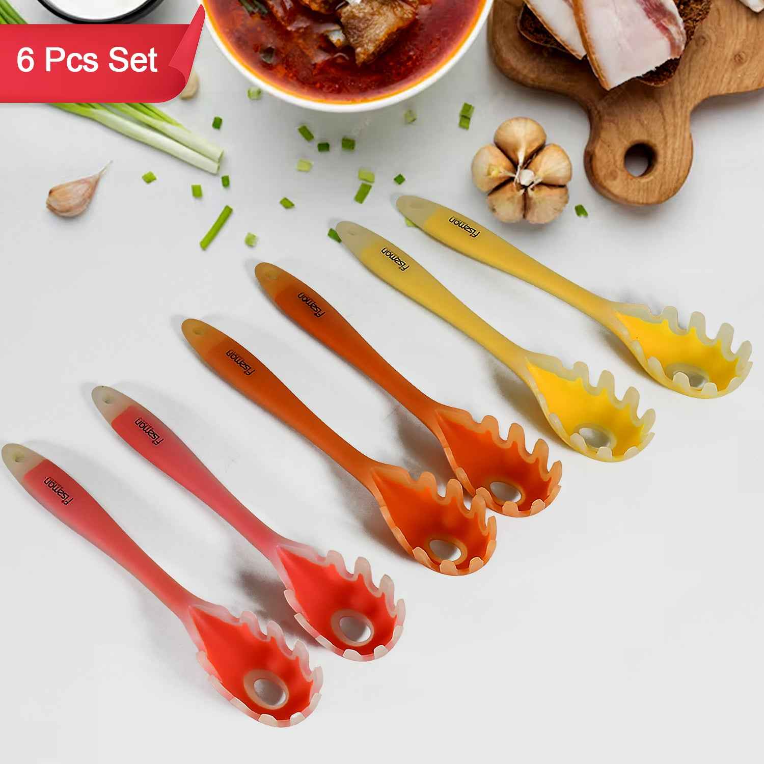 Multipurpose Silicone Spoon Silicone Basting Spoon Non-stick Kitchen Utensils Household Gadgets Heat-resistant Non Stick Spoons Kitchen Cookware Items For Cooking And Baking (6 Pcs Set)