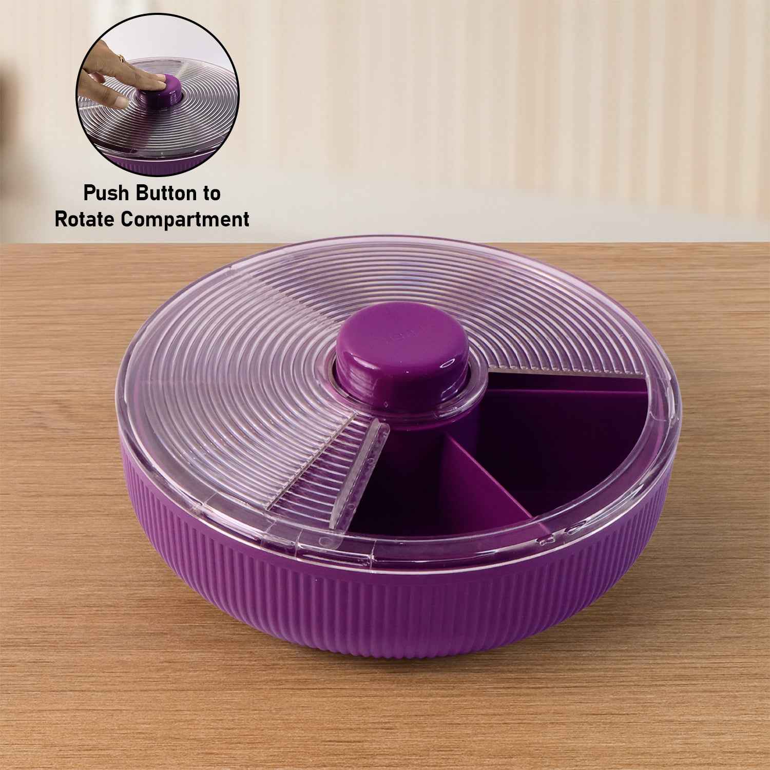 Supermom Multipurpose Round Rotating Dry Fruit  Snack Storage Container (1 Pc)