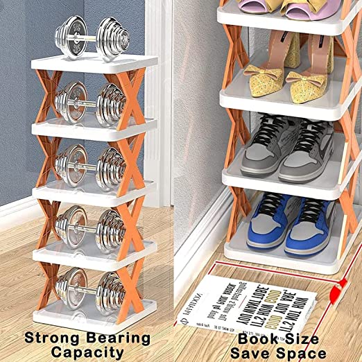 4 LAYER SHOES STAND, SHOE TOWER RACK SUIT FOR SMALL SPACES, CLOSET, SMALL ENTRYWAY, EASY ASSEMBLY AND STABLE IN STRUCTURE, CORNER STORAGE CABINET FOR SAVING SPACE Variety Bazaar