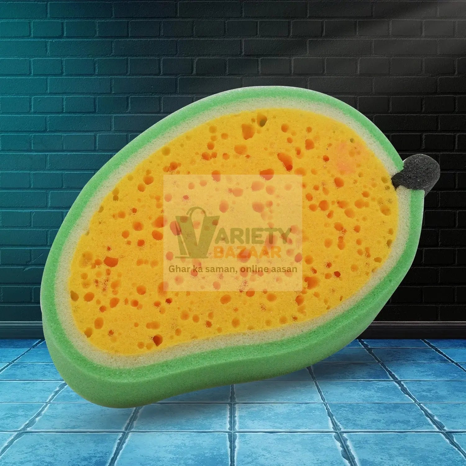 7306 Sponge Household Kitchen Mango Shape Bowl Dish Washing Cleaning Pad Cleaner, Bath Cleaning Sponge Dishwashing Sponge Mango (1 Pc) Travel Sahayak