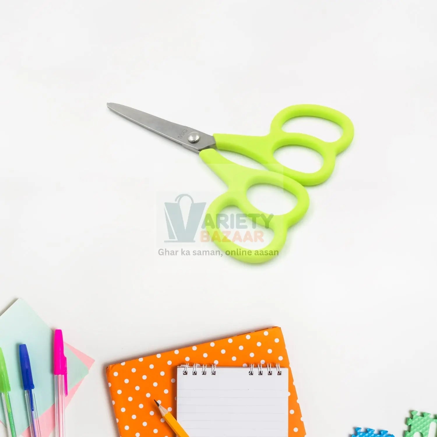 7563  Stainless Steel Double Grip Scissors, Multipurpose | Comfort Grip Handle and Stainless Steel Blades | Paper, Photos, Crafts, All Purpose, Office (1 Pc) Travel Sahayak
