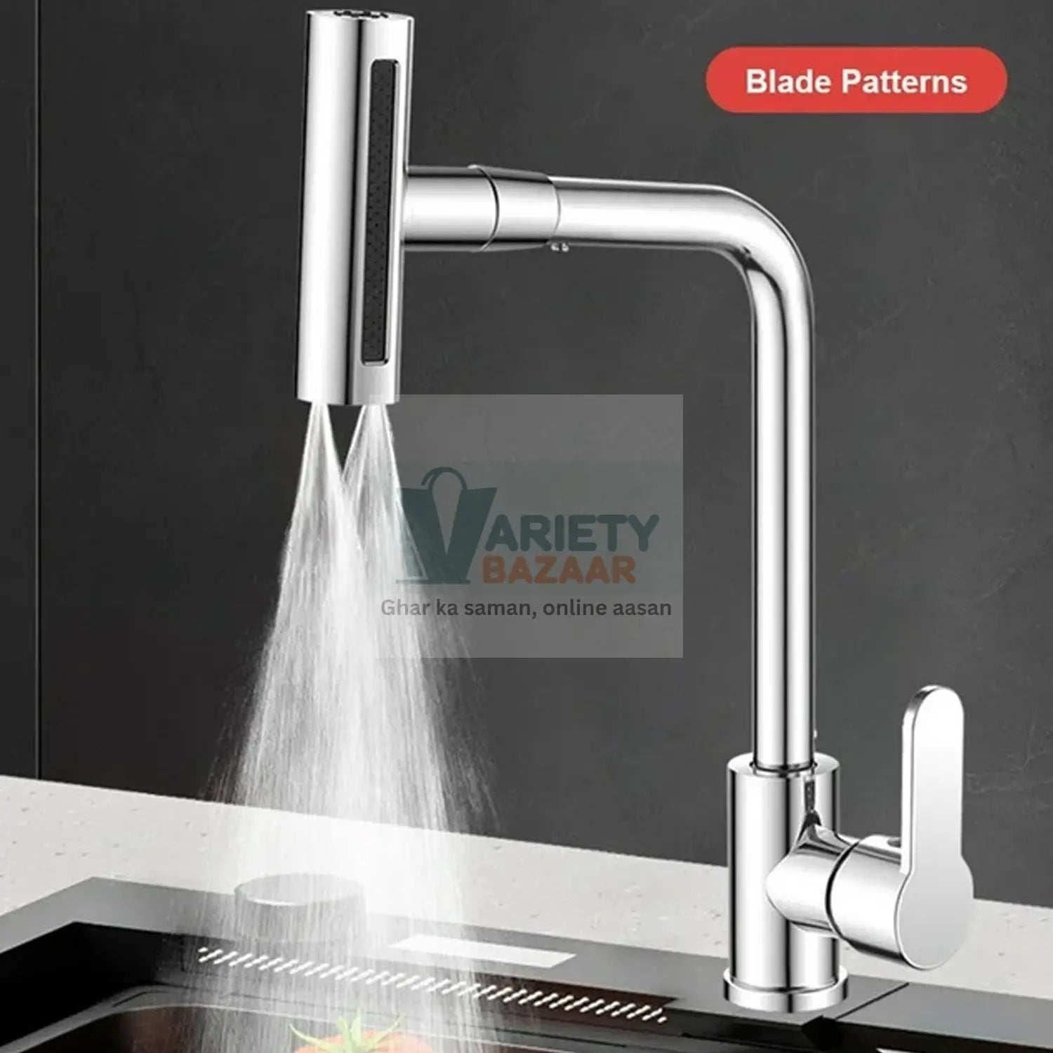 7575 Multifunction Shower Waterfall Kitchen Faucet, 360° Rotation Waterfall Kitchen Faucet, Touch Kitchen Faucet, Faucet Extender for Kitchen Sink, Swivel Waterfall Kitchen Faucet for Washing Vegetable Fruit (4 In 1 ) Travel Sahayak