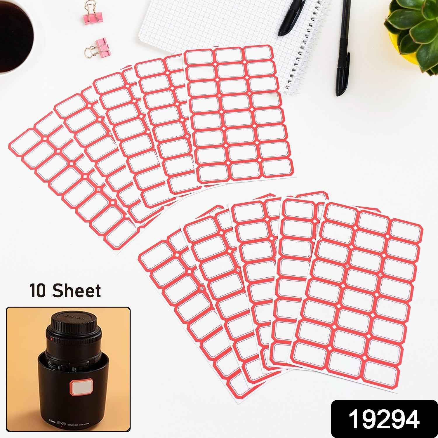 Multipurpose Blank Label Sticker Sheets Pack of Sheets (10 Sheet Set)