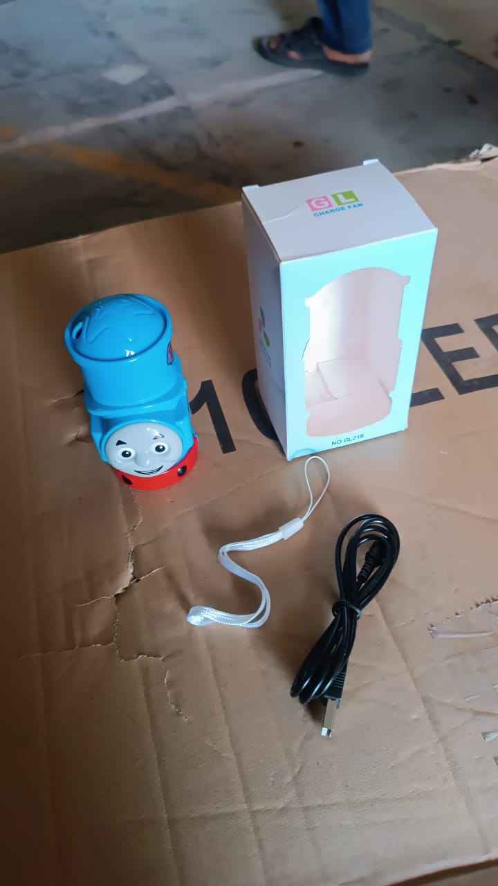 Plug-and-Play Cartoon Mini Fan in Train Character Design