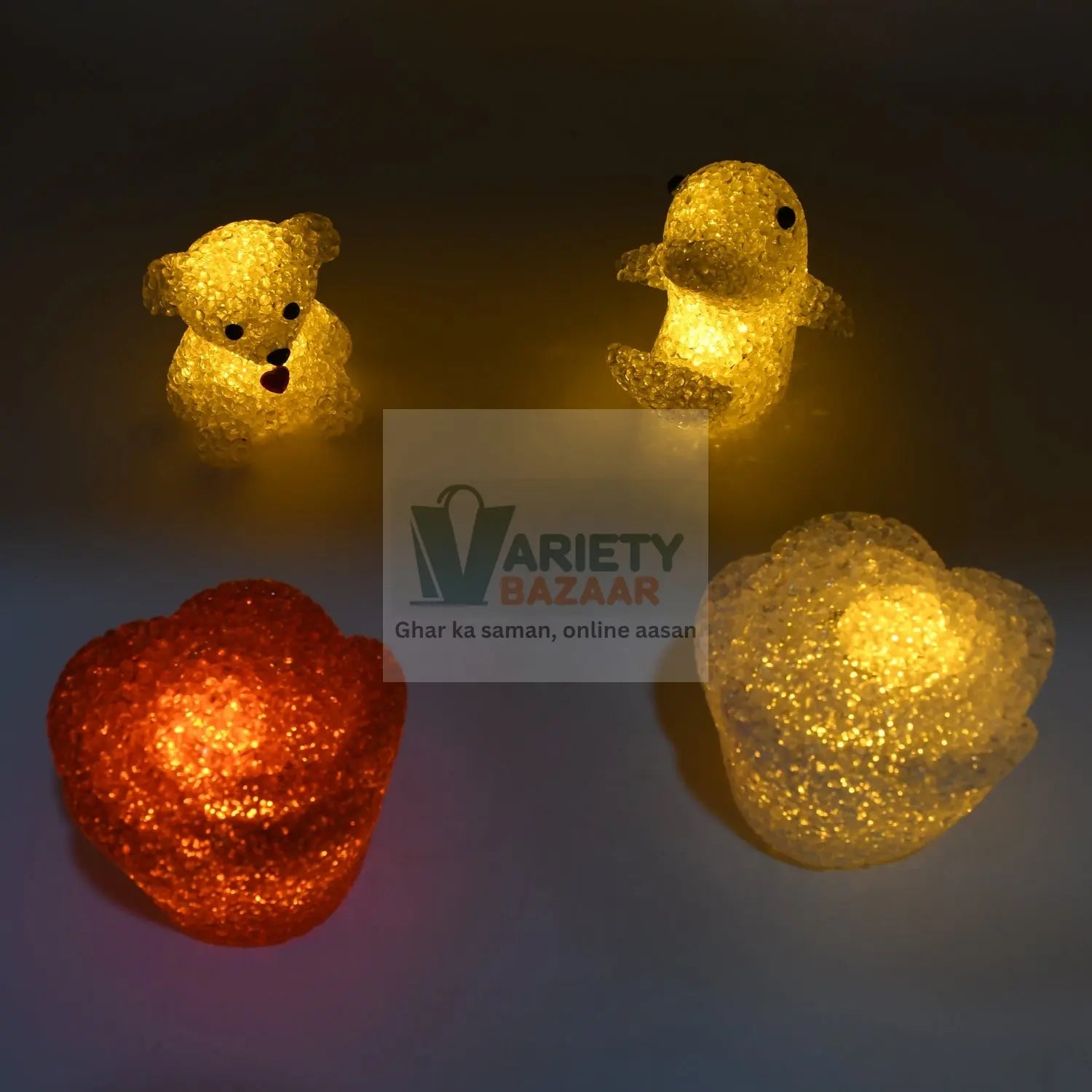 7995A MIX DESIGN MULTI SHAPE SMALL LIGHT LAMPS LED SHAPE CRYSTAL NIGHT LIGHT LAMP (1 PC ) Travel Sahayak