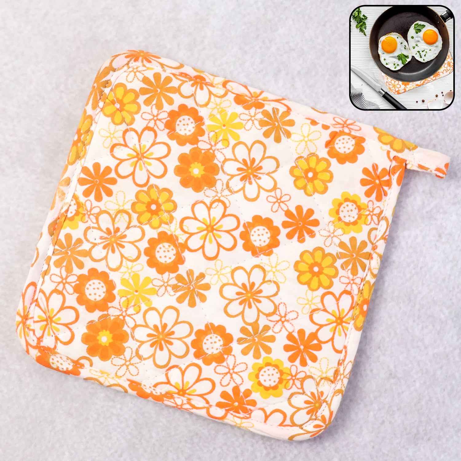 Kitchen Heat Resistant Quilted Pot Holder  Oven Mitt Pad (1 Pc  16x16 Cm)