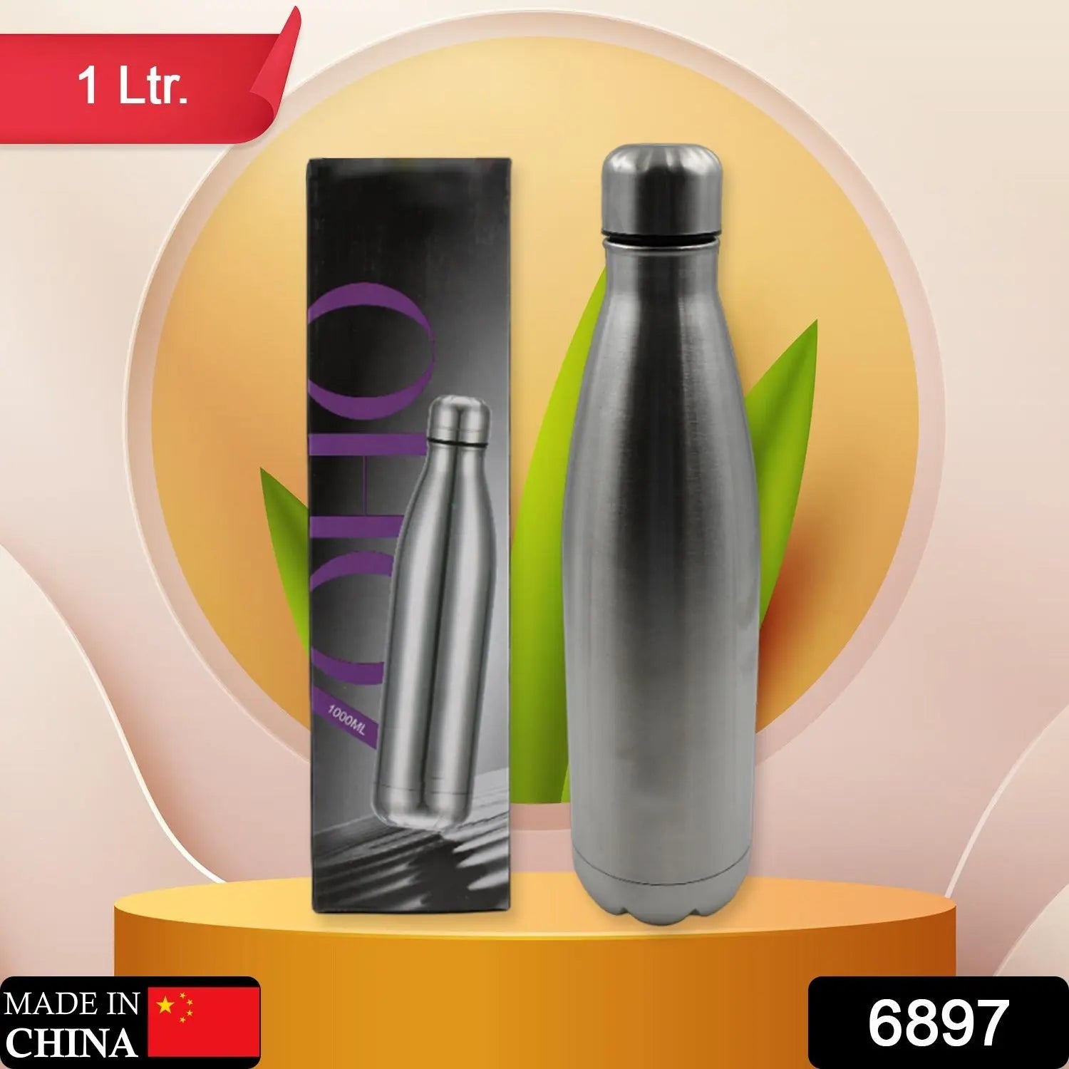 6897 Stainless Steel Water Bottle, Fridge Water Bottle, Stainless Steel Water Bottle Leak Proof, Rust Proof, Cold & Hot Thermos steel Bottle| Leak Proof | Office Bottle | Gym | Home | Kitchen | Hiking | Trekking | Travel Bottle (1000 ml - varietybazaar.co.in