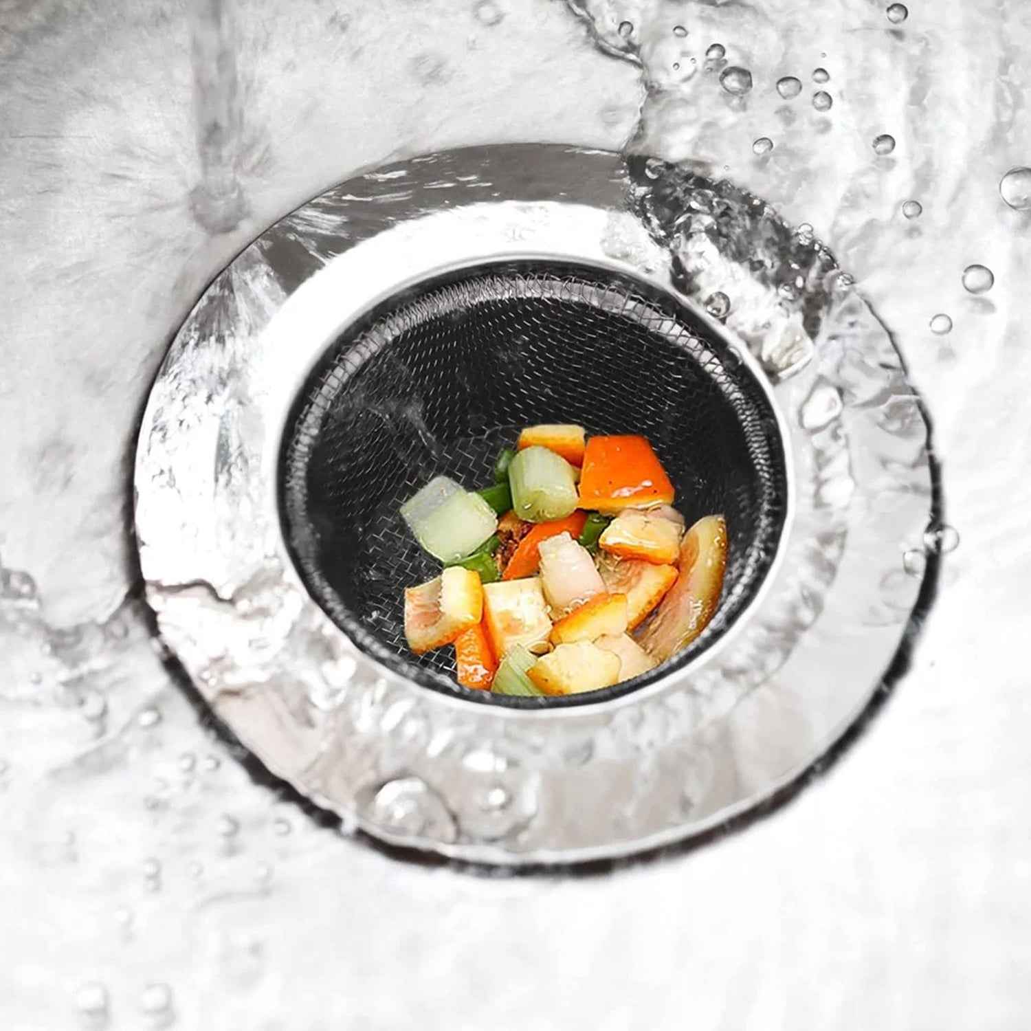 Stainless Steel Kitchen Sink Drain Strainer  Stopper (Medium  1 Pc)