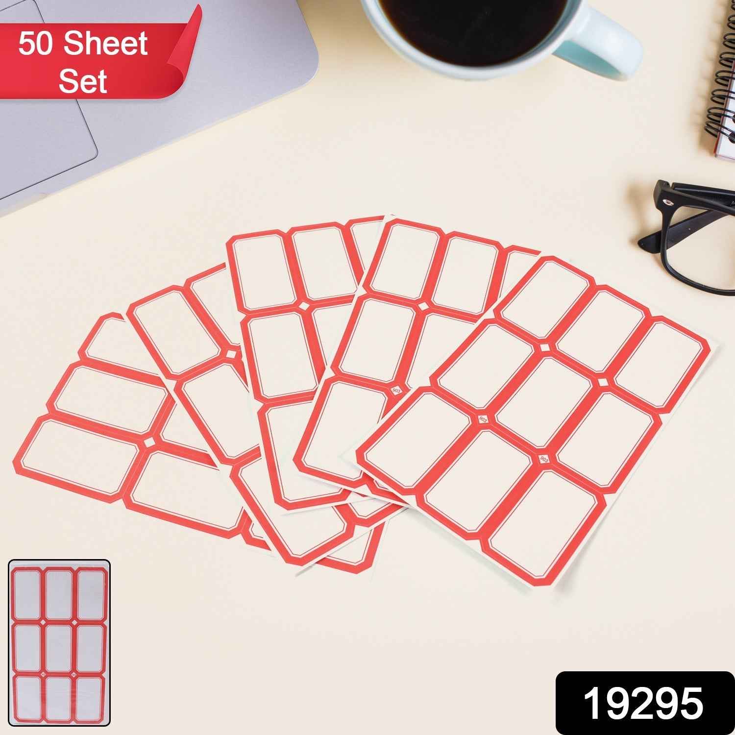 Multipurpose Blank Label Sticker Sheets  Durable Office & Home Labeling Tags – Pack of Sheets (50 Sheet Set)