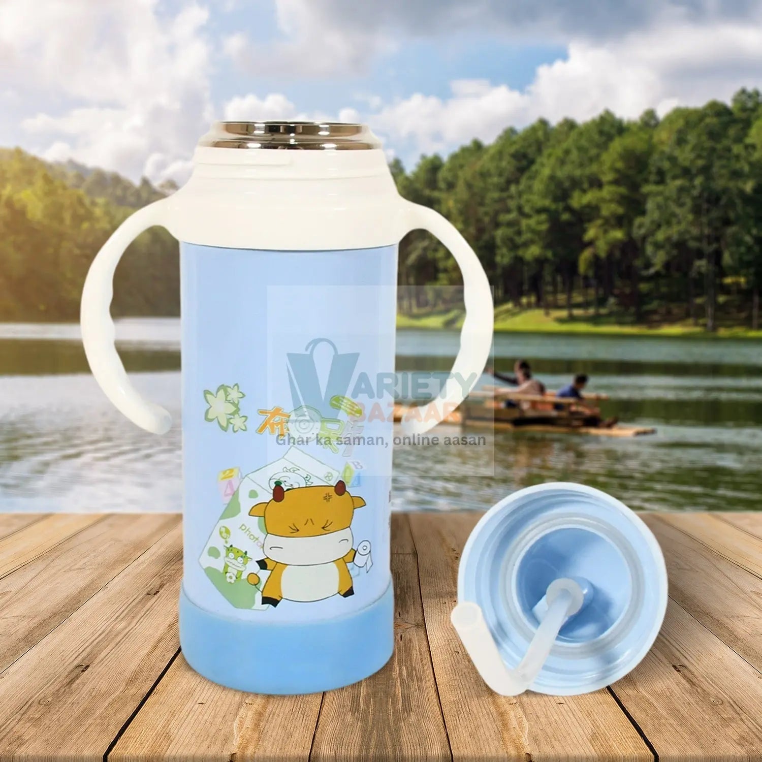 8385 STAINLESS STEEL THERMOS WATER BOTTLE DOUBLE WALLED VACUUM CUP 12 HOUR HEAT RETENTION MUG FOR TEA WATER COFFEE DISPENSER (350 Ml) Travel Sahayak