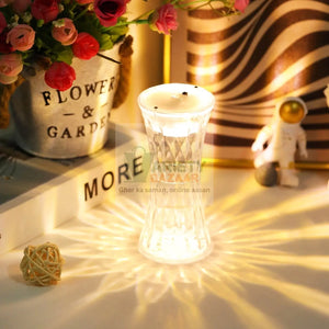 8440 Crystal Lamp, Universal Night Light, Soft Lighting, Eye Protection for Nursery, Study, Bedroom Transparent Crystal Table Soft Lighting Multipurpose for Hotel for Office for Children's Room (12Pc MOQ) Travel Sahayak