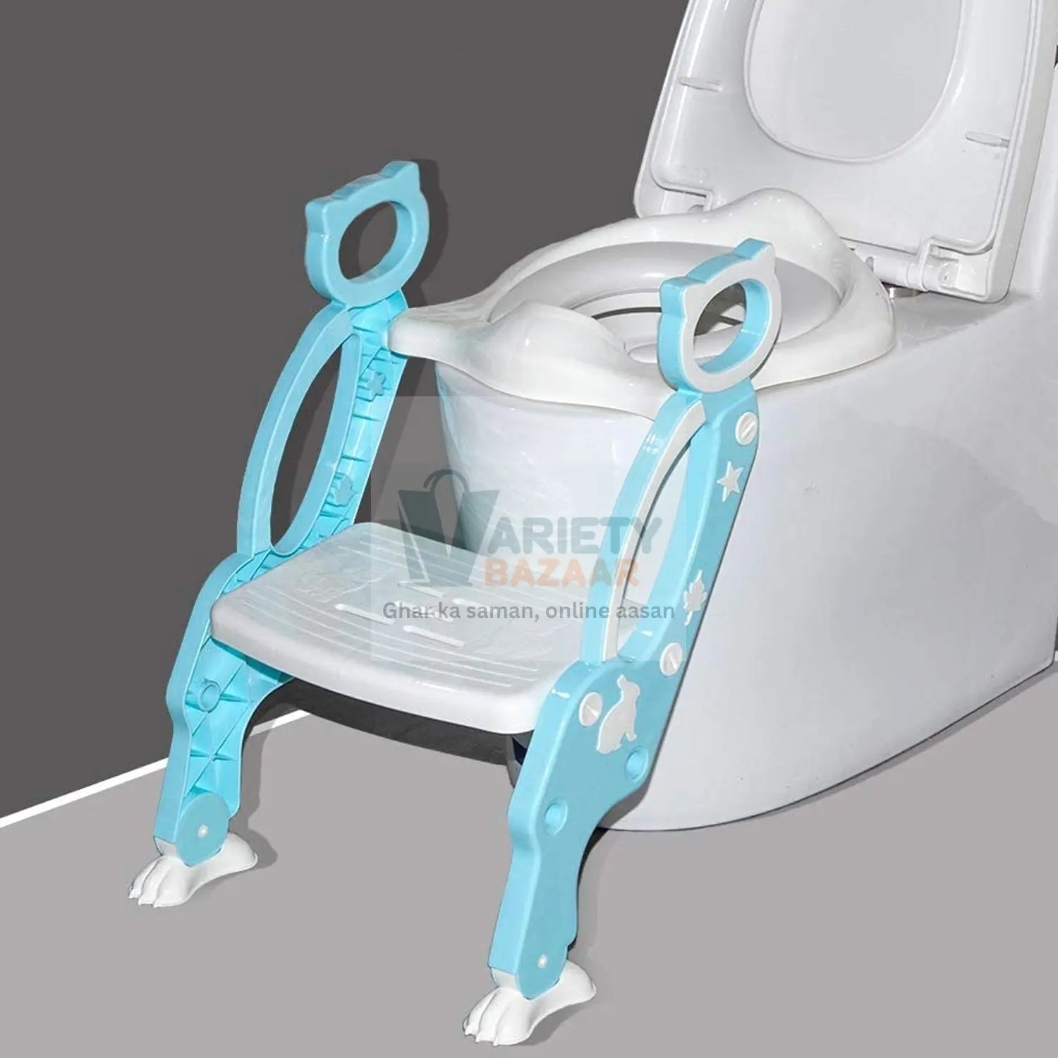 8492 2 In 1 Potty Training Toilet Seat with Step Stool Ladder for Boy and Girl Baby Toddler Kid Children’s Toilet Training Seat Chair with Soft Padded Seat and Sturdy Non-Slip Wide Step, Make Potty Easier For Your Kids (Multi-Color) Travel Sahayak