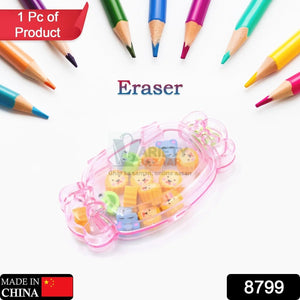 8831 Cute School Eraser Set Cute Eraser Multi Design Rubber Erasers For Pencil Cleaning Stationery School Student Girl Kids (24 Set / 15 pc In1 Set) Travel Sahayak