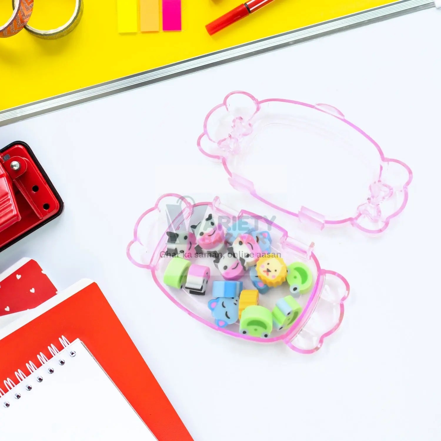 8831 Cute School Eraser Set Cute Eraser Multi Design Rubber Erasers For Pencil Cleaning Stationery School Student Girl Kids (24 Set / 15 pc In1 Set) Travel Sahayak
